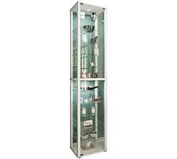 VCM vitrine en Verre Colonne Bois Verre vitrine de Collection vitrine de Verre vitrine de Stand vitrine Kavisa XXL Blanc