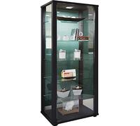 VCM vitrine en Verre Colonne Bois Verre vitrine de Collection vitrine de Verre vitrine Stand vitrine Kavisa L Noir