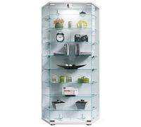 VCM vitrine en Verre Colonne Bois Verre vitrine de Collection vitrine de Verre vitrine Stand vitrine Cenila XL Blanc