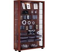 VCM vitrine en Verre Colonne Bois Verre vitrine de Collection vitrine de Verre vitrine Stand vitrine Lumo Mini Cœur de Noyer