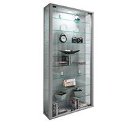 VCM Bois verre vitrine de collection vitrine de verre vitrine stand vitrine Lumo Maxi Bois verre vitrine de collection vitrine de verre vitrine stand vitrine Lumo Maxi Argenté