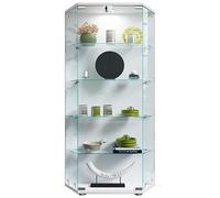 VCM vitrine en Verre Colonne Bois Verre vitrine de Collection vitrine de Verre vitrine Stand vitrine Cenila L Blanc