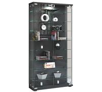 VCM vitrine en Verre Colonne Bois Verre vitrine de Collection vitrine de Verre vitrine Stand vitrine Llas L Anthracite
