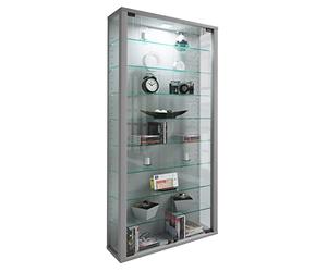VCM vitrine en Verre Colonne Bois Verre vitrine de Collection vitrine de Verre vitrine Stand vitrine Lumo Maxi Argent