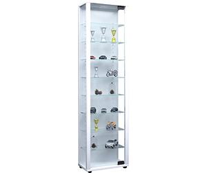 VCM vitrine en Verre Colonne Bois Verre vitrine de Collection vitrine de Verre vitrine Stand vitrine Edana Maxi Blanc