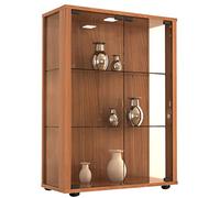 VCM vitrine en Verre Colonne Bois Verre vitrine de Collection vitrine en Verre vitrine Stand vitrine Sintalo Cœur de Noyer