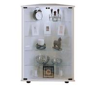 VCM Vitrine en verre debout - Vitrine en verre de sécurité ESG - Dimensions : environ 88 x 67 x 23 cm (H x l x P) - Moderne et peu encombrante - Blanc