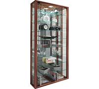 VCM Vitrine Murale Suspendue en Verre Vitrosa Maxi Miroir Cœur de Noyer