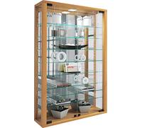 VCM Vitrine Murale Suspendue en Verre Vitrosa Mini Miroir Hêtre
