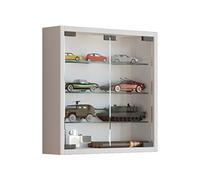 VCM vitrine Salon, Armoire vitrine, Meuble vitrine Salon, vitrine en Verre Colonne Bois Verre Suspendu vitrine Murale collectionneur vitrine Mandosa S Blanc