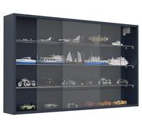 VCM vitrine Salon, Armoire vitrine, Meuble vitrine Salon, vitrine en Verre Colonne Vitrine Murale de Collection Drivalo XL Anthracite