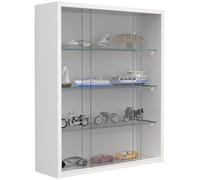 VCM vitrine Salon, Armoire vitrine, Meuble vitrine Salon, vitrine en Verre Colonne Vitrine Murale de Collection Drivalo M Blanc