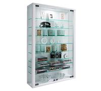 VCM vitrine Salon, Armoire vitrine, Meuble vitrine Salon, vitrine en Verre Colonne Vitrine Murale Suspendue vitrine en Verre vitrine Murale vitrine en Verre Vitrosa Mini Blanc
