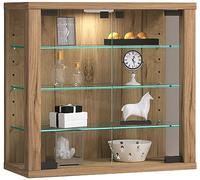 VCM vitrine Salon, Armoire vitrine, Meuble vitrine Salon, vitrine en Verre Colonne Vitrine Murale Suspendue vitrine en Verre vitrine Murale vitrine en Verre Vitrosa S Chêne Miel