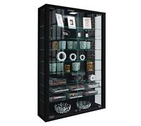 VCM vitrine Salon, Armoire vitrine, Meuble vitrine Salon, vitrine en Verre Colonne Vitrine Murale Suspendue vitrine en Verre vitrine Murale vitrine en Verre Vitrosa Mini Noir