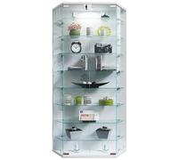 VCM vitrine Salon, Armoire vitrine, Meuble vitrine Salon, vitrine en Verre Colonne Vitrine Murale Suspendue vitrine en Verre vitrine Murale vitrine en Verre Benila XL Blanc