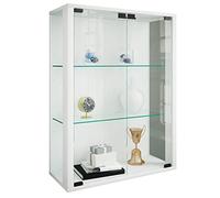 VCM vitrine Salon, Armoire vitrine, Meuble vitrine Salon, vitrine en Verre Colonne Vitrine Murale Suspendue vitrine en Verre vitrine Murale vitrine en Verre Udina Blanc