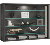 VCM vitrine Salon, Armoire vitrine, Meuble vitrine Salon, vitrine en Verre Colonne Vitrine Murale Suspendue vitrine en Verre vitrine Murale vitrine en Verre Vitrosa L Anthracite
