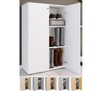VCM XL bois Grande armoire à chaussures Étagère à chaussures Grande botte Meuble d'entrée Lona 3 compartiments Multicolore