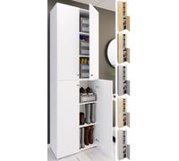 Vcm Xl Bois Grande Armoire À Chaussures Étagère À Chaussures Grande Botte Meuble D'entrée Lona 6 Compartiments Portes Battantes
