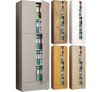 Armoire de bureau Lona (Portes battantes avec tiroir, aspect bois, XXL)