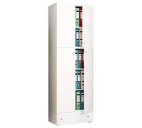 Armoire de bureau Lona (Portes battantes avec tiroir, blanc, XXL)