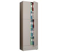 Armoire de bureau Lona (Portes battantes avec tiroir, gris, XXL)