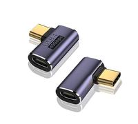 VCOM Adaptateur USB C à 90 degrés (Lot de 2), 40Gbps Connecteur USB4 Type C