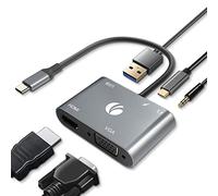 VCOM Adaptateur USB C vers HDMI VAG, 5-en-1 Adaptateur 4K HDMI VGA, Adaptateur Multiport avec PD 100W, 1080P VGA, Port USB 3.0, OTG, Compatible avec MacBook Air, iPad Pro, Dell XPS