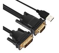 VCOM Câble VGA vers DVI avec alimentation USB, 1,8 m DVI 24 + 1 m vers VGA mâle avec puce adaptateur câble convertisseur pour PC, DVD, moniteur, HDTV