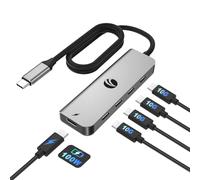 VCOM Hub USB C 10 Gbps avec 4 ports USB C 3.2 Gen 2, Power Delivery 100 W, adaptateur multiport de type C pour MacBook Pro/Air et autres Thunderbolt/ordinateurs portables (gris)