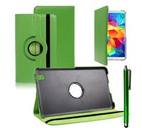 VCOMP® Etui Coque Housse avec Support Et Rotation 360° en Cuir PU pour Samsung Galaxy Tab 4 8.0 Wi-FI SM-T330/ 3G T331/ LTE 4G T335/ Wi-FI (2015) T333 + Stylet - Vert