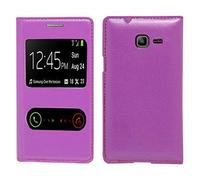VCOMP® Etui Housse Coque Flip Cover View Compatible pour Samsung Galaxy Trend Lite S7390/ Galaxy Fresh Duos S7392 - Violet