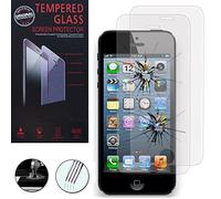 VCOMP® Lot 2 Films Vitre Verre Trempé de Protection d'écran pour Apple iPhone 5/ 5S/ SE - Transparent