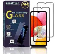 VCOMP® Pour Samsung Galaxy A14 4G 6.6"": Lot - Pack de 2 Films de protection d'écran Verre Trempé Plein écran de Couleur - NOIR