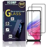 VCOMP® Pour Samsung Galaxy A53 5G 6.5"": Lot - Pack de 2 Films de protection d'écran Verre Trempé Plein écran de Couleur - NOIR