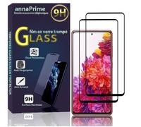 VCOMP® Pour Samsung Galaxy S20 FE 2022 6.5"": Lot - Pack de 2 Films de protection d'écran Verre Trempé Plein écran de Couleur - NOIR