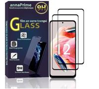 VCOMP® Pour Xiaomi Redmi Note 12 4G 6.67"": Lot - Pack de 2 Films de protection d'écran Verre Trempé Plein écran de Couleur - NOIR