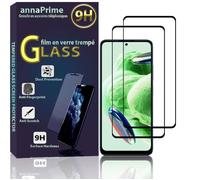 VCOMP® Pour Xiaomi Redmi Note 12 5G 6.67"": Lot - Pack de 2 Films de protection d'écran Verre Trempé Plein écran de Couleur - NOIR