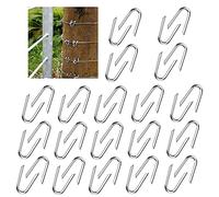 VCRANONR 100 PCS Crampon Cloture en Fer 20mm Crampillon Galvanisé Forme de U Anti-usure Portable Clou de Clôture Anti-oxydation Anti-déformation pour Filets Clôtures Bois Treillis Fil de Fer Barbelé