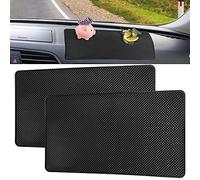 VCRANONR 2 PCS Tapis de Tableau de Bord en PVC 27*15cm Tapis Antidérapant Voiture Réutilisable Tapis Antidérapant Tableau de Bord pour Téléphone Portable Appareils Electroniques IPod Lunettes Stylos