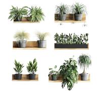 VCRANONR 4PCS Autocollant Mural 3D Amovible en PVC Stickers Muraux Plante en Pot Autocollants Muraux pour Plantes Vertes 3D Stickers Muraux Salon Plante Sticker Mural pour Plantes pour Salon