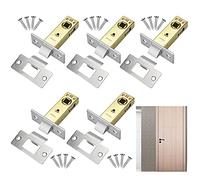 VCRANONR 5 PCS Loquet Tubulaire en Alliage d'Aluminium et Fer 45 mm Loquet à Mortaise Antirouille Robuste Verrouillage Tubulaire Durable avec Vis pour Serrure de Porte Salle de Bain - Argent