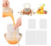 VCRANONR 6PCS Sacs à Lait de Noix Tissu Passoire Filtre Étamine Tissu avec Cordon de Serrage en Coton Sacs en Etamine à Maille Fine Filtrer du Jus Sac à Lait Végétal, Adapté pour filtrer (2 Tailles)