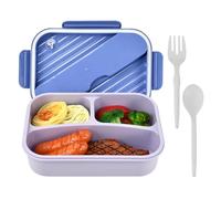 VCRANONR Bento Lunch Box Boîte Repas avec 3 Compartiments Étanches 1250ML Boîte à Déjeuner en Plastique pour Enfant Adulte Boîte à Repas Bento Sans BPA, pour École Pique-Nique Travail