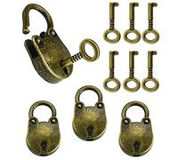 VCRANONR 3 PCS Cadenas Vintage en Alliage de Zinc 35 * 21 cm Cadenas de Forme d'Ours Antirouille Mini Cadenas Vintage Robuste avec 6 Clé pour Petits Bagages Boîte à Bagages Valises Casiers Maison