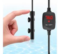 VCRAZE Mini chauffage d'aquarium de 15 W - Chauffage pour aquarium - Avec thermostat à affichage numérique - Céramique et alumine - Chauffage de tortue pour aquariums de 3 à 10 gallons