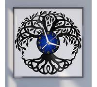 VCS Arbre de Vie 2 Disque Vinyle Horloge Murale pour Cuisine Décoration Murale Art Mural Cadeau pour Amoureux Idée Cadeau pour Un Meilleur Ami(B)