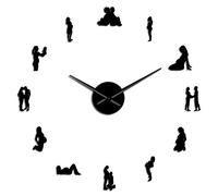 VCS Grossesse Mur Art décor à la Maison Bricolage Grande Horloge Murale Femmes Enceintes Nouveau-né bébé Maman à être décoratif Montre Murale Cadeau(Noir、70CM)