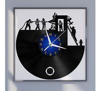 VCS Pompier 3 Disque Vinyle Horloge Murale pour Cuisine Décoration Murale Art Mural Cadeau pour Amoureux Idée Cadeau pour Un Meilleur Ami(B)